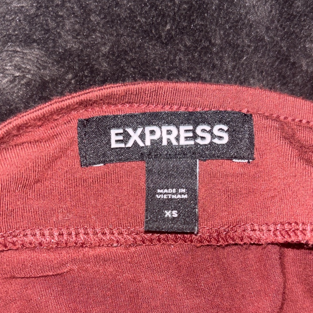 Express Women's Rust Ruched Blouse - Picture 2 of 2